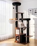 Purrlato Wood Cat Tree for Indoor Cats, Modern Cat Tower with Sisal Posts