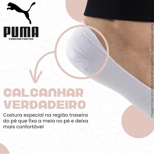 Kit 6 Pares de Meia Sapatilha Super Invisível Elástico Central Esportiva Feminina Adulto Puma | 1 Ro