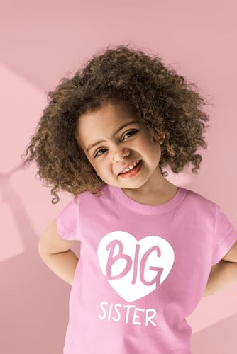 Image of Big Sister Shirt Heart Big Sister Announcement Shirt Toddler Girl Promoted Outfit Baby Girls tee