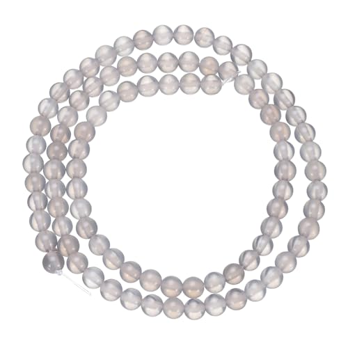 90 perline rotonde sfuse in agata naturale da 4 mm, per la creazione di
