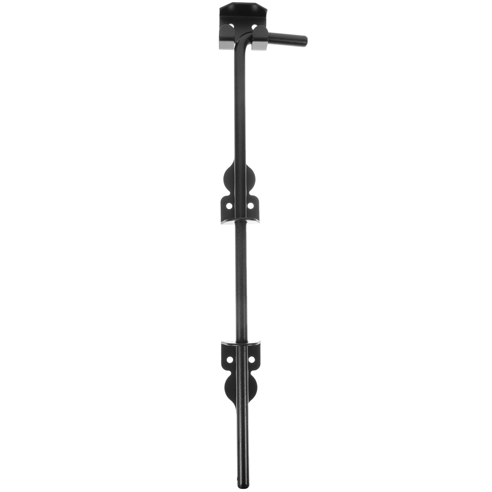 Operitacx Loquet de Porte de Hangar en Fer Noir, Épais et Renforcé, Serrure Robuste pour Portails Bois et Grandes Portes, Installation Extérieure Solide et Sécurisée