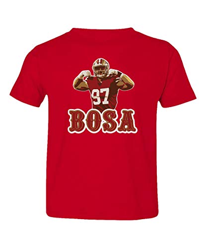 San Francisco Fans Nick Bosa Bosa PIC Little Kids Girls Boys Toddler T-Shirt (Red, 4T)