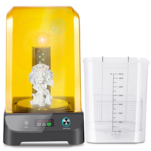 Geeetech Waschen und Aushärten Maschine, zum Reinigen und Aushärten von Modellen, die auf Harz 3D-Druckern gedruckt wurden, mit Anti-Ultraviolett Abdeckung und intelligenter Erkennungsfunktion Cover