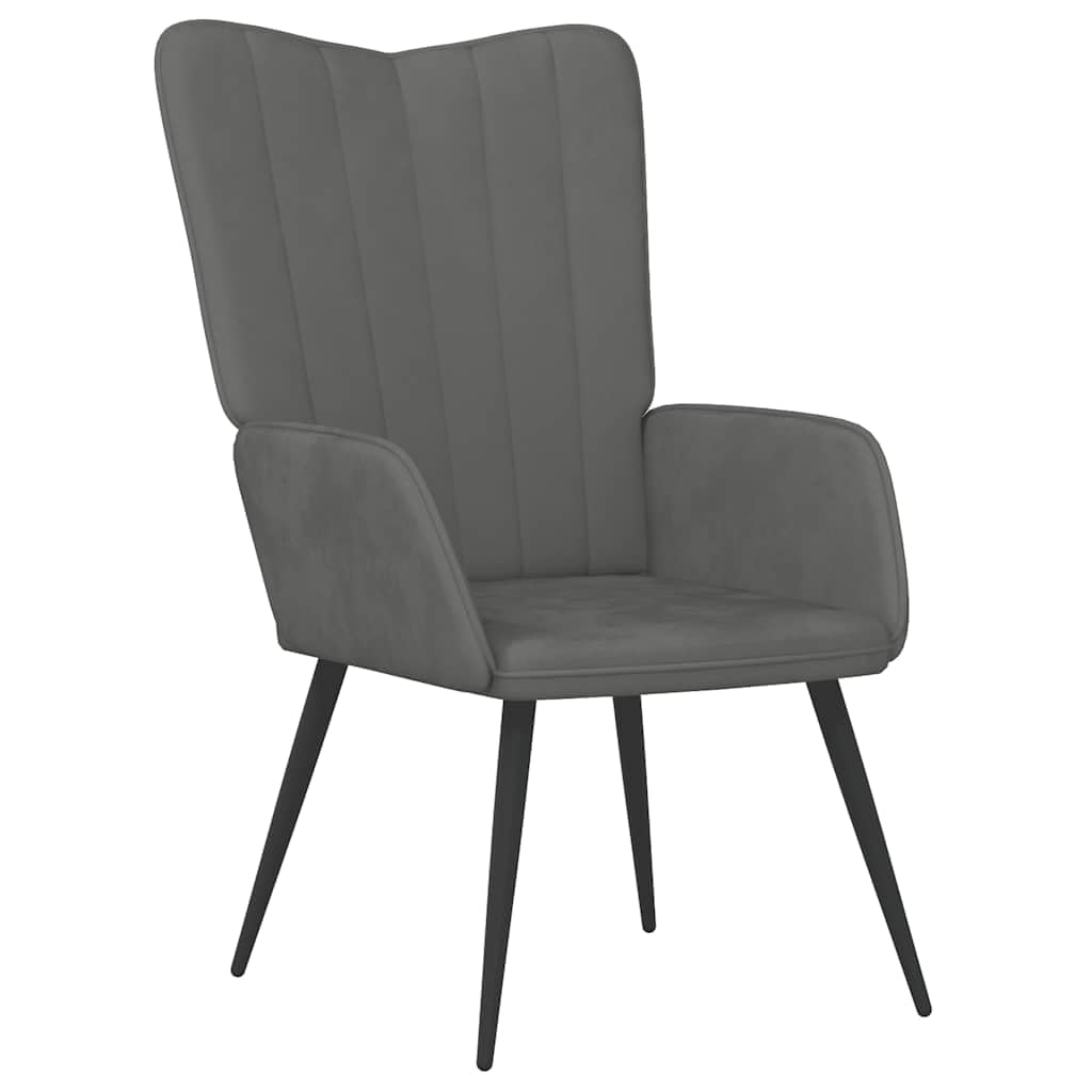 vidaXL Fotel, ciemnoszary, obity aksamitem