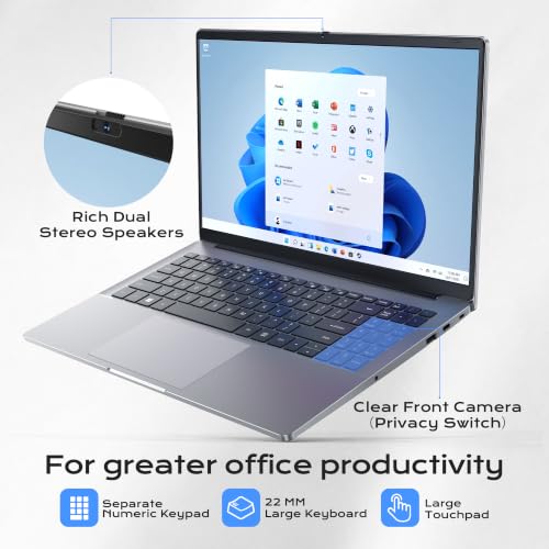 15.6" Laptop with Win 11, N4020 CPU, 4GB RAM, 128GB, FHD 1080P Display