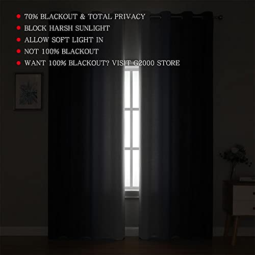 Image of G2000 Blackout Curtains & Drapes for Bedroom Living Room 95 Inches Long Purple and Greyish White Room Darkening Window Treatments Ombre Thermal Insulated Light Blocking Grommet Backdrop 2 Panels Set