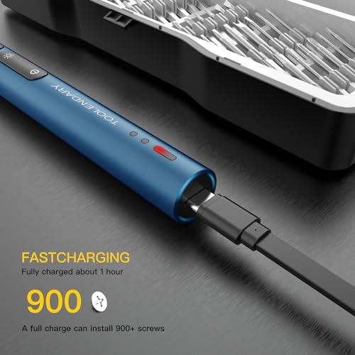 Image of Electric Screwdriver Sets, 55 in 1 Mini Electric Screwdriver Rechargeable, Precision Screwdriver Kits with Magnetic Bits, Small Power Screwdriver Set for Phone, Glasses, Blue