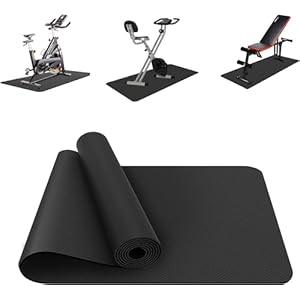 Treadmill Mat, Exercise Equipment Mat Heavy-Duty Protective Floor Mat for Under Stationary Bike, Spin Bike, Fitness Equipment, 120cm x 60cm,Black