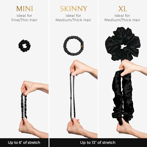 Image of Silk Scrunchies for Women Ponytail Holders - Oversized Mulberry Silk Scrunchies - Extra Large No Damage Hair Ties for Curly, Thick, and Thin - Hair Accessories for Women - White, XL By Curlfriend
