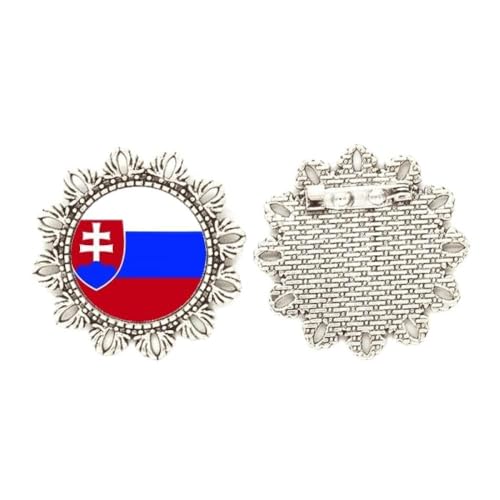 Broche de plata de Eslovakia mediano ideal para trajes y eventos oficiales