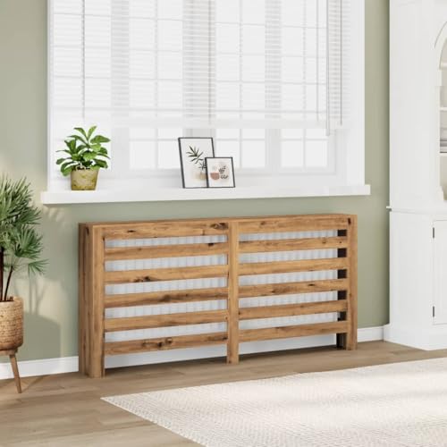 Homgoday Cubierta de radiador Madera Color Roble Artesano 175x20x82 cm, Cubre Radiador, Cubierta para radiador para Sala de Estar Dormitorio, Estante Superior de Madera