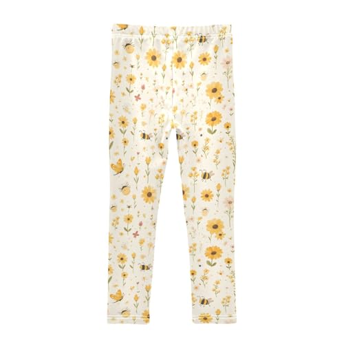 KLL Embroidery Bee Butterfly Flowers Toddler Baby Girl Cotton Pants Fashion High Waisted Pants Sports2