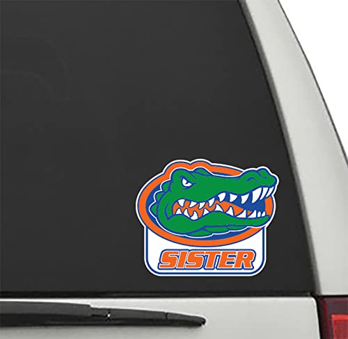 Florida Gators SISTER w/GATOR HEAD LOGO #1 Vinyl Decal Car Truck Window UF Mom Sticker