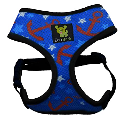 Ecobark Dog Harness - Eco-Friendly Max Comfort Harnesses - Luxurious Soft Mesh Halter - Over The Head Chest Harness Vest- No Pull And No Choke For Puppy, Toy Breeds & Small Dogs (Small, Nautical) #TOP6