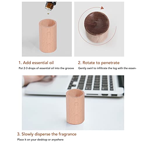 Pssopp 15Pcs Wooden Essential Oil Diffuser, Wood Cylindrical Shape Diffused Aroma Refreshing Sleep Aid For Indoor Use #TOP2