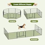 The Fellie Metal Dog Pen 8 Panel, Heavy Duty Dog Fence with Door for Outdoor, Foldable Puppy Pen Indoor, Pet Exercise Run Cage, Black, 60 x 60cm - Image 5