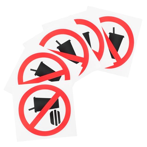 VILLFUL 5piezas Pegatinas De Seguridad Autoadhesivas Unidades Para Cocina Oficina Negocio De Advertencia De Higiene