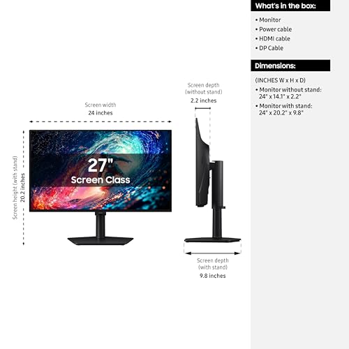 Image of Samsung 27 inch Odyssey OLED G6 (G61SH) Gaming Monitor - QD-OLED, QHD (1440P), 240Hz, 0.03ms, Glare-Free, Pantone Validated, HDR10, Height-adjustable stand, OLED Safeguard, 3 Year Warranty, LS27HG612SNXZA