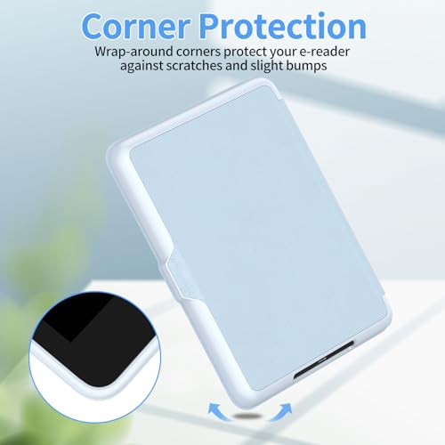 Image of New Kindle Paperwhite 2024 Case 7 inch (12th Gen) & Kindle Colorsoft Signature Edition Case, Sanyetral Slim PU Leather Cover with Soft TPU Back and Auto Sleep /Wake, Not for Remarkable Kobo -Light Blue