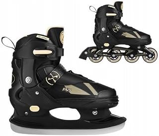Nils Extreme - Patines en línea 2 en 1, tamaño ajustable L 40-43, rodamientos ABEC-7, color negro y dorado