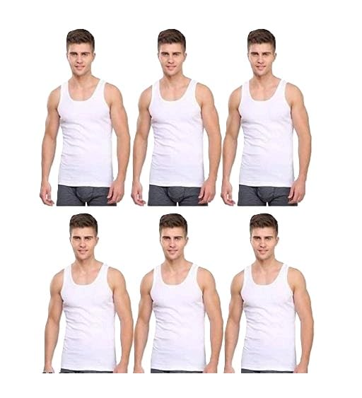 Soft Cotton Men Vest Pack of 6 Sleeveless Sando Baniyan Solid Inner Comfortable Undershirt Clothing-image-49