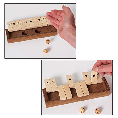 Shut the Box Bartl 100853 Klappenspiel Würfelspiel aus Holz