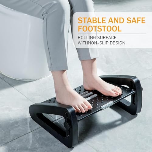 مسند قدم، مدلك قدم، مسند قدم بستة ارتفاعات قابلة للتعديل تحت المكتب في العمل، مسند قدم مريح تحت المكتب، مسند قدم مع بكرة تدليك القدم، مسند قدم كرسي لمسند الساق وارجل غير قابلة للانزلاق