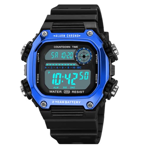 Image of Time Up Digital Dial Finer-Quality Material Square Shape Waterproof,Alarm,Night-Light Watch for Men & Women- WF124-X