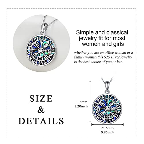 YAFEINI Sterling Silver Viking Jewelry Viking Compass Weapon Spearhead Talisman Pendant Necklace, Viking Jewelry Gift for Women Men4