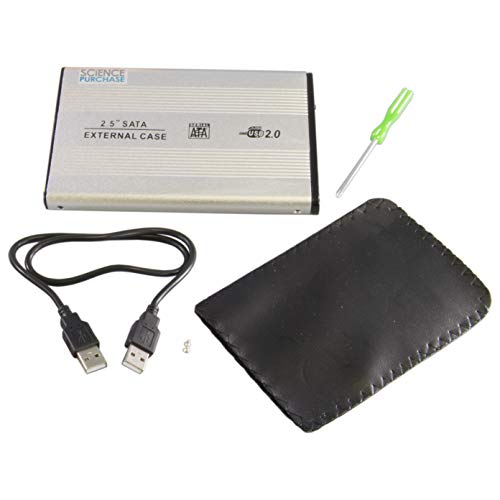 Caja externa SATA 2.5 pulgadas USB 2.0 aluminio plateada miniatura 1