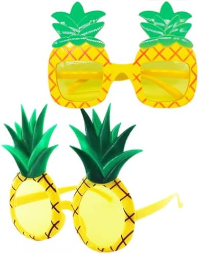 2 Pcs Pineapple Party Sunglasses Funny Hawaiian Glasses Tropical Fancy Dress Props, Summer Party Favors Beach Themed Party Supplies Decoration image 5