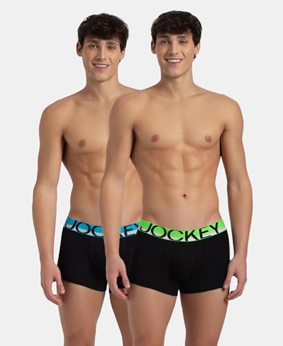 Image of Jockey FP03 Men Super Combed Cotton Rib Solid Trunk with Ultrasoft Waistband