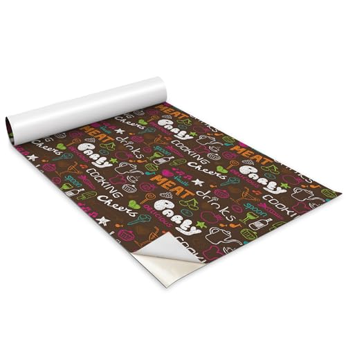 Inscripciones de cocina Wallfluent autoadhesivas en papel pintado mate decorativo de 100x50 cm 2