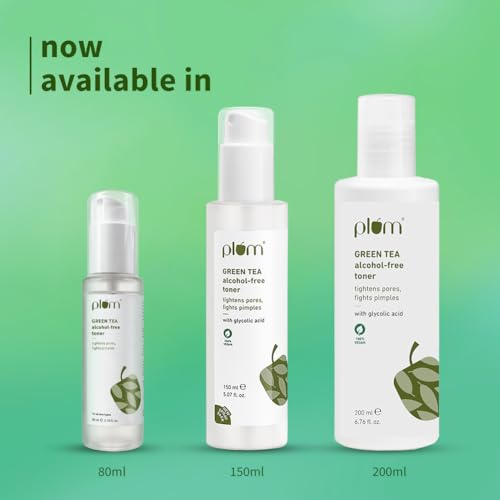 Image of Plum Green Tea Face Toner For Oily, Acne-Prone Skin | With Glycolic Acid | Alcohol-Free | Fights Pimples | Tightens Pores | Controls Oil | Gently Exfoliates Dead Skin Cells | Women & Men | 150ml