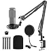 Audio Technica AT2020 Mic Stand, AT2020 Mic Boom Arm Suspension Scissor Stand with Shock Mount, Pop Filter, Upgraded Heavy Duty Clamp for AT2020 AT2020USB+ AT2035 Condenser Studio Mic