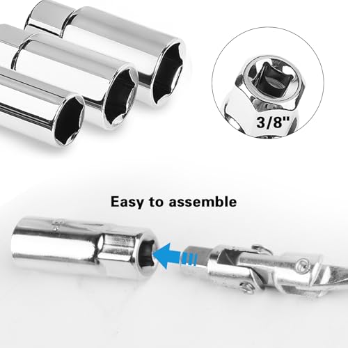PanBeiQi 4 Pcs 3/8'' Spark Plug Wrench Set, 16/18/21 mm Spark Plug Removal Tool, for Car Motorcycle Sparks Plugs Remover Socket Set 3 PanBeiQi 4 Pcs 3/8'' Spark Plug Wrench Set, 16/18/21 mm Spark Plug Removal Tool, for Car Motorcycle Sparks Plugs Remover Socket Set - Image 3