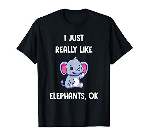 Camiseta divertida de elefante Cita divertida Me gustan much Camiseta