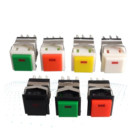 Interruptor de botón KD2-22 con indicador luminoso y carcasa negra robusta 2