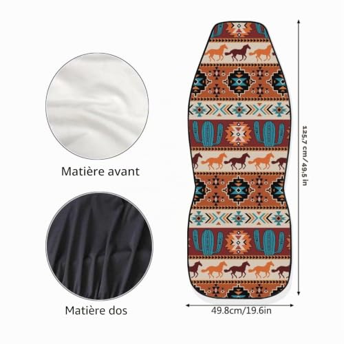 Belidome Housses de siège avant pour voitures, camions, SUV, camionnettes, One-size, Cheval tribal aztèque – vue 4