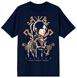 League of Legends Arcane Caitlyn Adult Navy Crew Neck Short Sleeve T-Shirt-Small