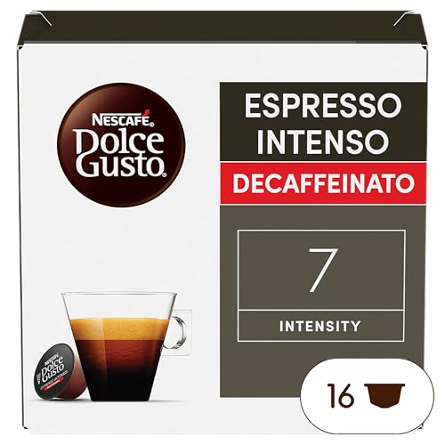 Nescafé Dolce Gusto Espresso Intenso Decaffeinato, Entkoffeiniert, Espressokapsel, Kaffeekapsel, 16 Kapseln