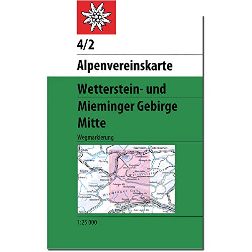 Wetterstein und Mieminger Gebirge, Mitte: Wegmarkierung (Alpenvereinskarten)