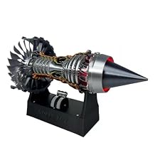 T/R 900 1/25 Aircraft Turbofan Engine Electric Simulation Jet Turbojet Engine Assembly DIY Model Kit Ornaments Gift