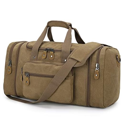 Best small travel totes Gonex 60L Canvas Duffle Bag for Travel