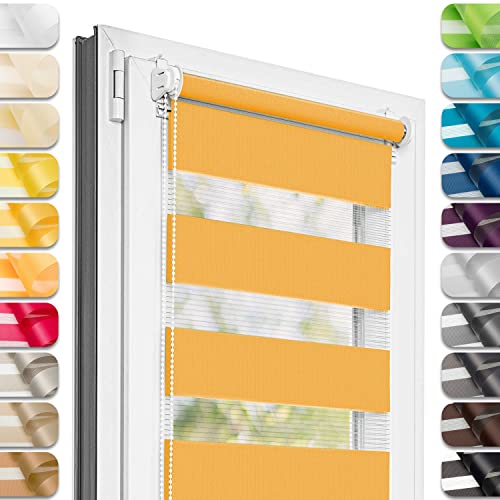 Estika Doppelrollo Klemmfix ohne Bohren - 50 cm x 120 cm - Orange - 27...