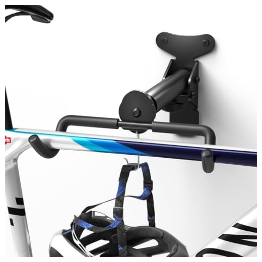 WELDUN Soporte de pared para bicicleta, portabicicletas plegable, distancia ajustable, con gancho para casco, estante de almacenamiento de bicicletas para garaje e interior
