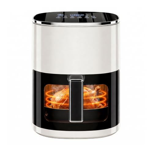 Image of Air Fryer, 6QT Airfryer with Viewing Window, 12-in-1 Digital Air Fryer Oven, 400F Fast Heating, Nonstick & Dishwasher Safe Square Basket, Air Fry, Roast, Bake, Reheat, Dehydrate for Family Meals