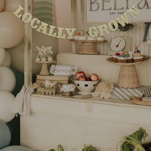 Image of ZAIBIANHAO Locally Grown Banner - Baby Shower Farmers Market Party Decorations,Wedding or Gardener Theme Bunting Garland for Boys or Girls