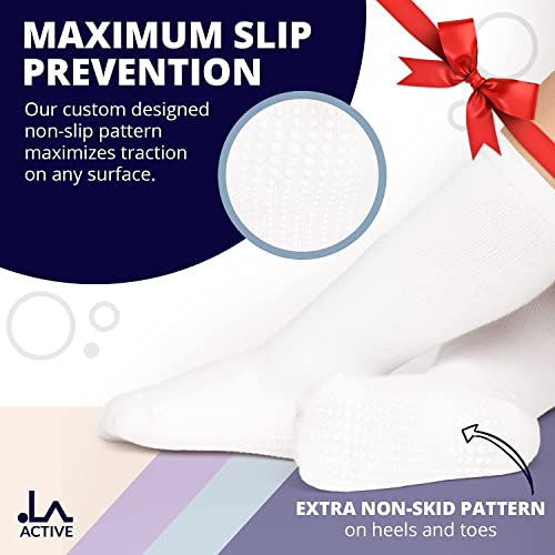 LA ACTIVE Girls Knee High Socks Cozy Warm Cotton Uniform Sports Socks for Baby Toddlers Kids Dress Socks2