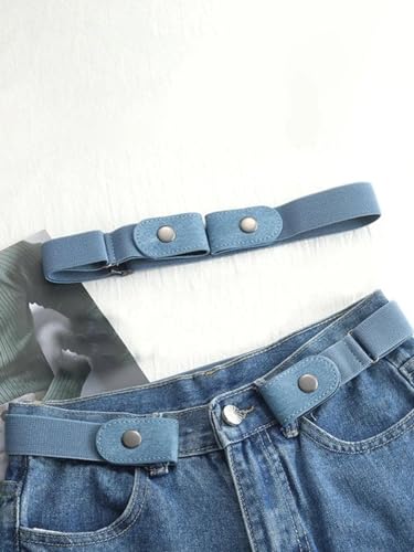 Image of Toxen Invisible Buckle-less Jeans Belt with Ring Adjustable Buckle Free Waist Belt Elastic Belt for Jeans Pants Skirts Women or Men